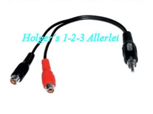 1x Cinch Stecker auf 2x Cinch Kupplung 0,2m - Picture 1 of 2