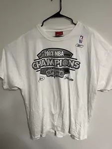 Camisa De Colección Reebok 2003 San Antonio Spurs Campeones NBA Talla XL/Grande Blanca - Imagen 1 de 5