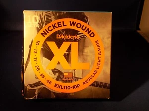 Cuerdas de luz regulares D'Addario Nickle Wound EXL110 - 10 juegos - 9 juegos restantes - Imagen 1 de 3