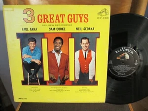 3 GREAT GUYS - RCA VICTOR MONO LP PAUL ANKA SAM COOKE NEIL SEDAKA - Picture 1 of 2