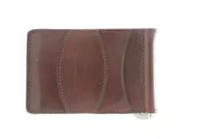 Storus Razor Wallet | Card Holder with Metal Cash Clamp Money Clip | Dark Brown - Picture 1 of 4