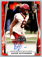 Xavier Hutchinson 2022 Leaf Draft ARC Red Rookie Auto BA-XH1 - Limited to 50