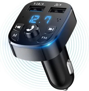 Bluetooth Fm Transmitter Auto Bluetooth Adapter 5.0 mit 2 USB Anschlüsse Schnell - Bild 1 von 8