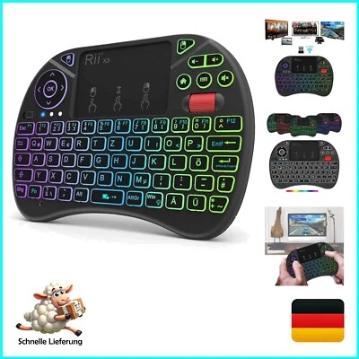 Rii Mini Tastatur mit Touchpad, Smart TV Tastatur, 2,4 GHz Kabellos Tastatur ... - Bild 1 von 4