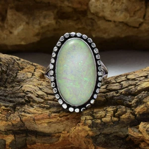 Schöner australischer Triplett Opal Edelstein 925 Sterlingsilber Handarbeit Ring alle Größen - Bild 1 von 3