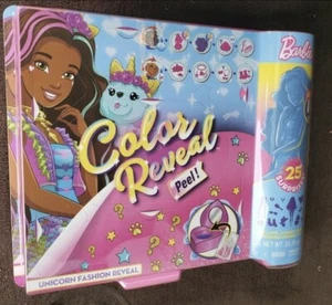 Barbie Color Reveal Peel Unicorn Fashion Reveal Doll Set with 25 Surprises In... - Imagen 1 de 2