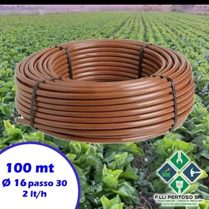 100 mt Rotolo Tubo Ala gocciolante autocompensante marrone da 16/30 cm - Foto 1 di 2