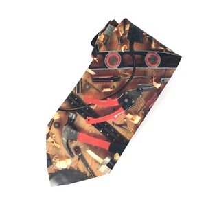 Vintage 90's Ralph Marlin Novelty Mens Necktie Handyman Tools Neck Tie 1996 - Picture 1 of 6
