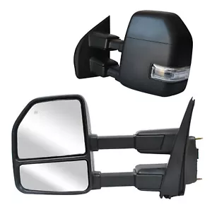 Par de espejos retrovisores de remolque para 17-20 Ford F-250 F-350 F-450 F550 SD señal térmica de alimentación - Imagen 1 de 12