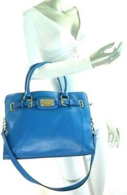 Bolsa tote Michael Kors Hamilton grande couro EW Heritage azul 35F0GHMT3L  - Imagem 1 de 2