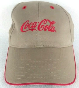 Coca Cola Beige Hat Strap Back Adjustable Embroidered Hat Cap - Picture 1 of 9