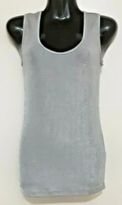 SIZE XS WOMENS SILVER GREY SLEEVELESS SINGLET TANK SUSSAN GLITTERY TOP - Picture 1 of 2