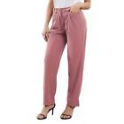 High Waisted Pants Loose Button Zip Closure Pants With Pocket(pink Xxl) Zz1