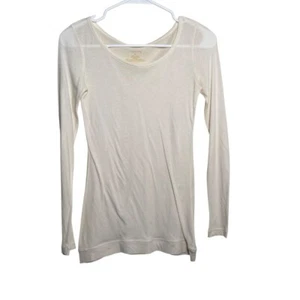Copper Key T-Shirt Women's Small Ivory Round Neck Solid Basic 3/4 Sleeve Top - Picture 1 of 8
