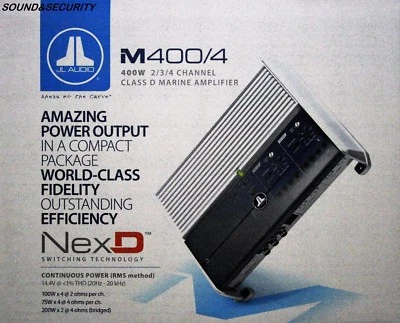 JL AUDIO M400/4 4-Channel Class D Marine Full-Range Amplifier "BRANDNEW" - Image 1 of 4