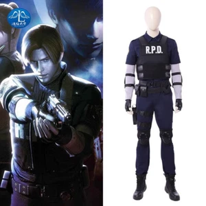 Resident Evil 2 Remake Leon Scott Kennedy Costume Cosplay Abiti Uomo Halloween - Foto 1 di 21