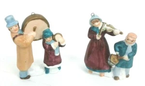 Adornos de cerámica / Navidad / invierno - padre, madre, hijo, hija con instrumentos - Imagen 1 de 3