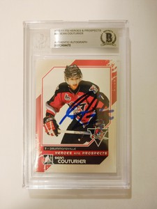 SEAN COUTURIER SIGNED 20010/11 ITG HEROES & PROSPECTS CARD BECKETT CERTIFIED