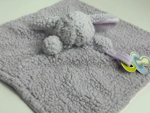 Blankets & And Beyond Lavender Purple Sherpa Bunny Baby Security Pacifier Holder - Picture 1 of 5