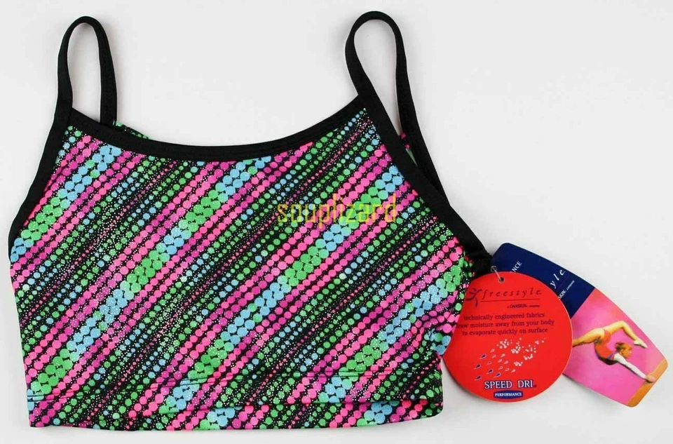 Top a lunares de gimnasia danza alegre para niñas nuevo con etiquetas talla XS S M 4 5 6 6x  Foto 1 de 1