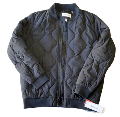 NEW CALVIN KLEIN Medium Men's Jacket Black Sorona Aura Wind / Water Resistant  - Image 1 of 4