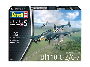 Messerschmitt Bf110 C-7 1:32 Plastic Model Kit REVELL - Foto 1 di 1