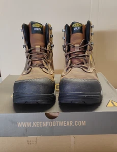 KEEN Utility Men's Evanston 6 Waterproof Carbon Toe Work Boots Size 13D *READ* - Picture 1 of 13