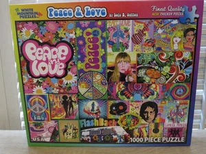 White Mountain PEACE & LOVE ~ 1,000 Pc. Puzzle 2013 #947S ***1 MISSING*** - Picture 1 of 12