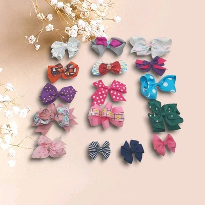 Lazos para el cabello de niña multicolor lote 16 piezas clip pasador sin marca regreso al cole Foto 1 de 4