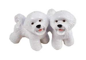 Blaue Hexe Handarbeit Kruzifix Set Bichon Frise - handgefertigte Salz & Pfefferstreuer - Bild 1 von 6