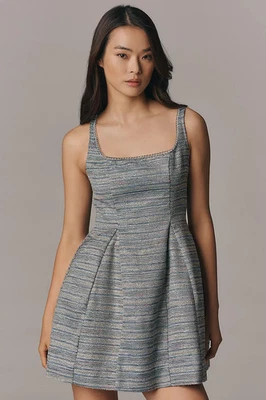 ANTHROPOLOGIE новый с Ярлыками $198 Maeve мишуры Tweed Fit & Flare квадратный мини-платье размер 2 - Изображение 1 из 4