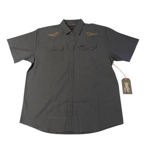 Howler Bros Crosscut Deluxe Western Snap Shirt Men’s Large Gray Embroidered - Picture 1 of 16