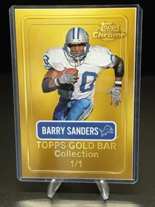 Barry Sanders 4x6 Photo Detroit Lions-Gold bar collection +top loader/stand - Picture 1 of 7
