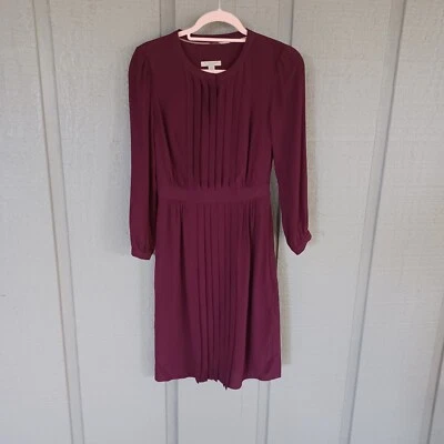 Burberry Brit Women Pleat Detail Crepe Dress Size 2 - Image 1 of 4