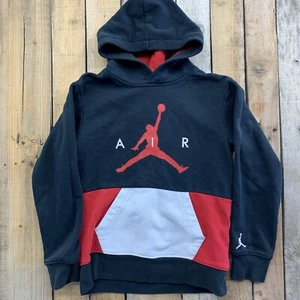 Air Jordan Hoodie Jacket Youth Size M Black Red White - Picture 1 of 8