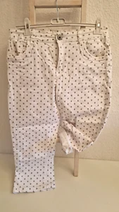 Damen Sommer Jeans Karostar 3/4 Länge Weiß mit Punkten neuwertig Gr 40 - Bild 1 von 4