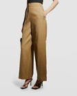 $391 Recto Women's Beige Cotton Wool Wide Pants Size Small