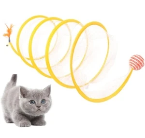 2 Interactive Cat Toys Collapsible Cat Tunnels Toy for Small Animals Play Rabbit - Picture 1 of 4