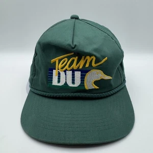 VTG Ducks Unlimited "Team DU" Logo Snapback Hat Cap Dark Green Cord Detail - Picture 1 of 6