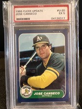 1986 Fleer Update Jose Canseco #U-20 PSA 5