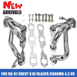Fit 96-01 Chevy S10 Blazer Sonoma 4.3L V6 4WD Exhaust Header Manifold StainlesH7 - Picture 1 of 8