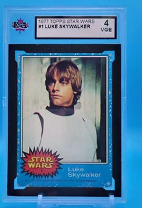1977 Topps Star Wars LUKE SKYWALKER #1 Rookie card KSA 4 VGE wave/ series 1 RC - Picture 1 of 2