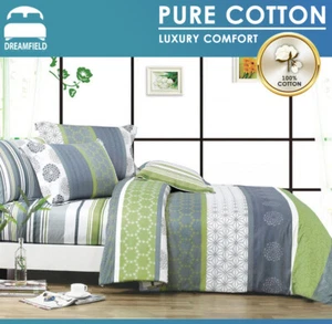 All Size Bed Quilt Duvet Doona Cover Set 100% Cotton-Dexter-Super King Bedding - Picture 1 of 8