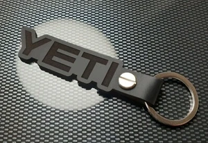 YETI SCHLÜSSELANHÄNGER SCHWARZ LEDER NEU OL - Bild 1 von 8