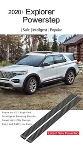Black Deployable Electric Running Board Fits for Ford Explorer 2020-24 Nerf Bars - Picture 1 of 11