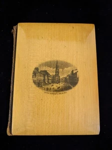 Antikes hölzernes Souvenir Fotoalbum High Street Falkirk Schottland Szene vorne - Bild 1 von 13
