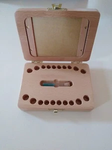Wooden Tooth Fairy Baby Teeth Keepsake Box Organizer - Picture 1 of 5