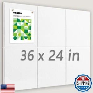6 Pack Large Cork Board for Office, 36" X 24" Felt Bulletin Board Tiles with - Picture 1 of 5