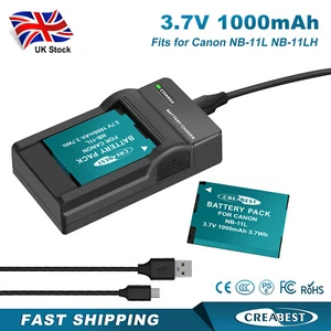 2Pcs NB11L NB-11L Battery&Charger For Canon Digital IXUS 180,185,190,SX430,SX420 - Picture 1 of 12