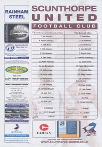 Scunthorpe United vs West Bromwich Albion - Team Sheet 2007. - Picture 1 of 1